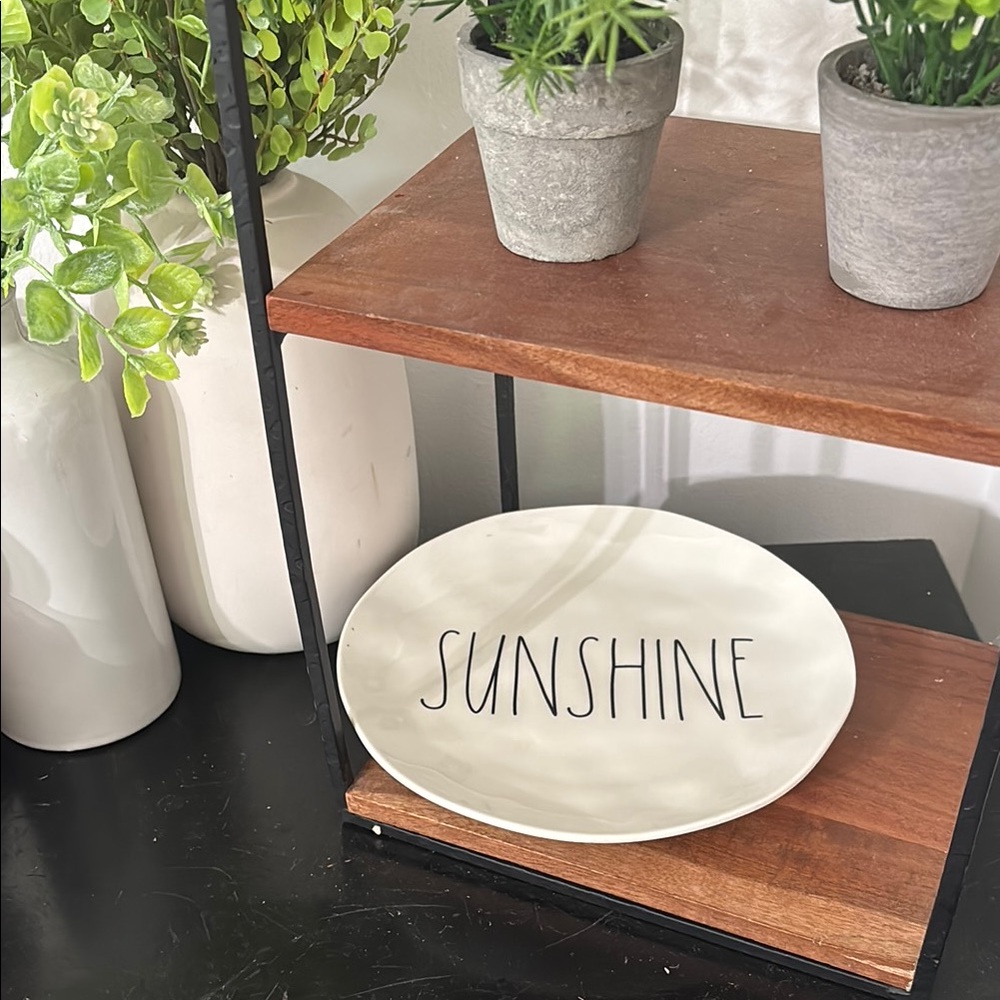 Rae Dunn Sunshine Cream Melamine Plate